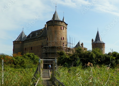 Photography Netherlands, Vecht river, Muiden Castle, view of the fortress from the ship