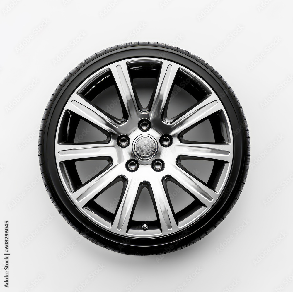 Car wheel in white background