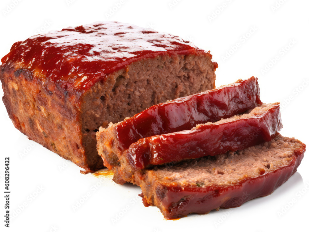 Meatloaf isolated on white background Meatloaf isolated on white background
