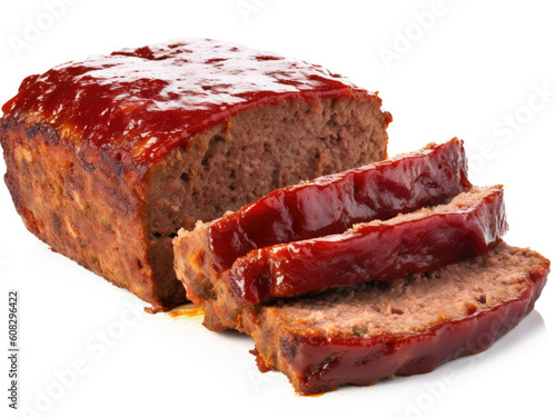Meatloaf isolated on white background