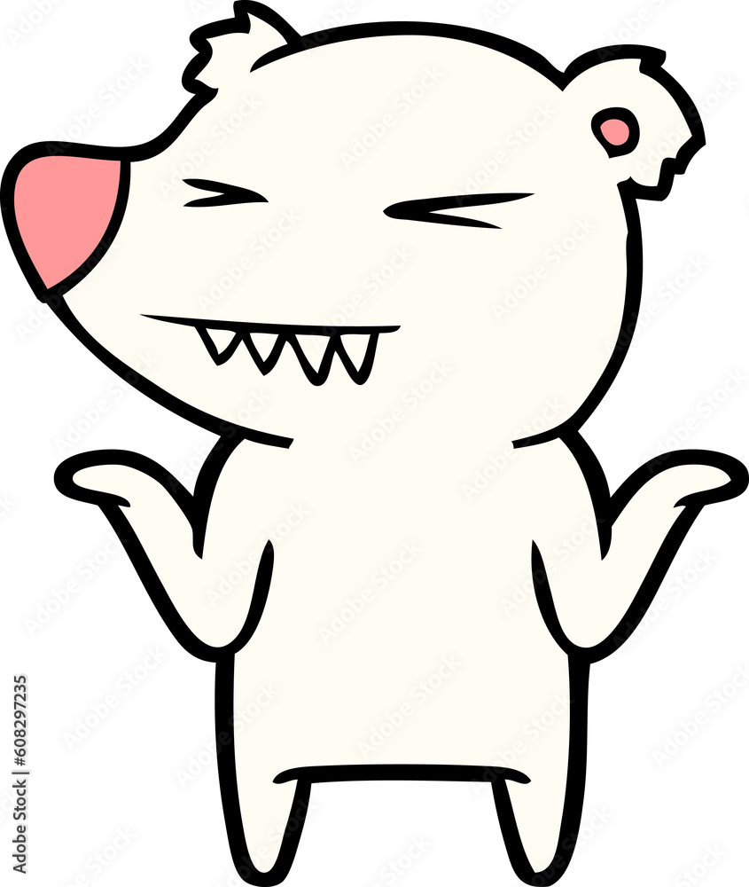 angry polar bear cartoon shrugging shoulders angry polar bear cartoon shrugging shoulders