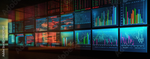Digital analytics data visualization, financial schedule