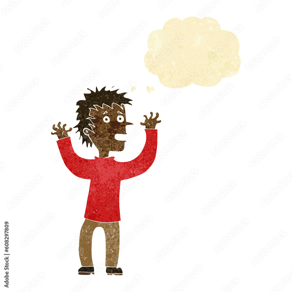 cartoon excited boy with thought bubble cartoon excited boy with thought bubble