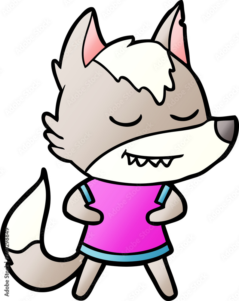 friendly cartoon wolf girl