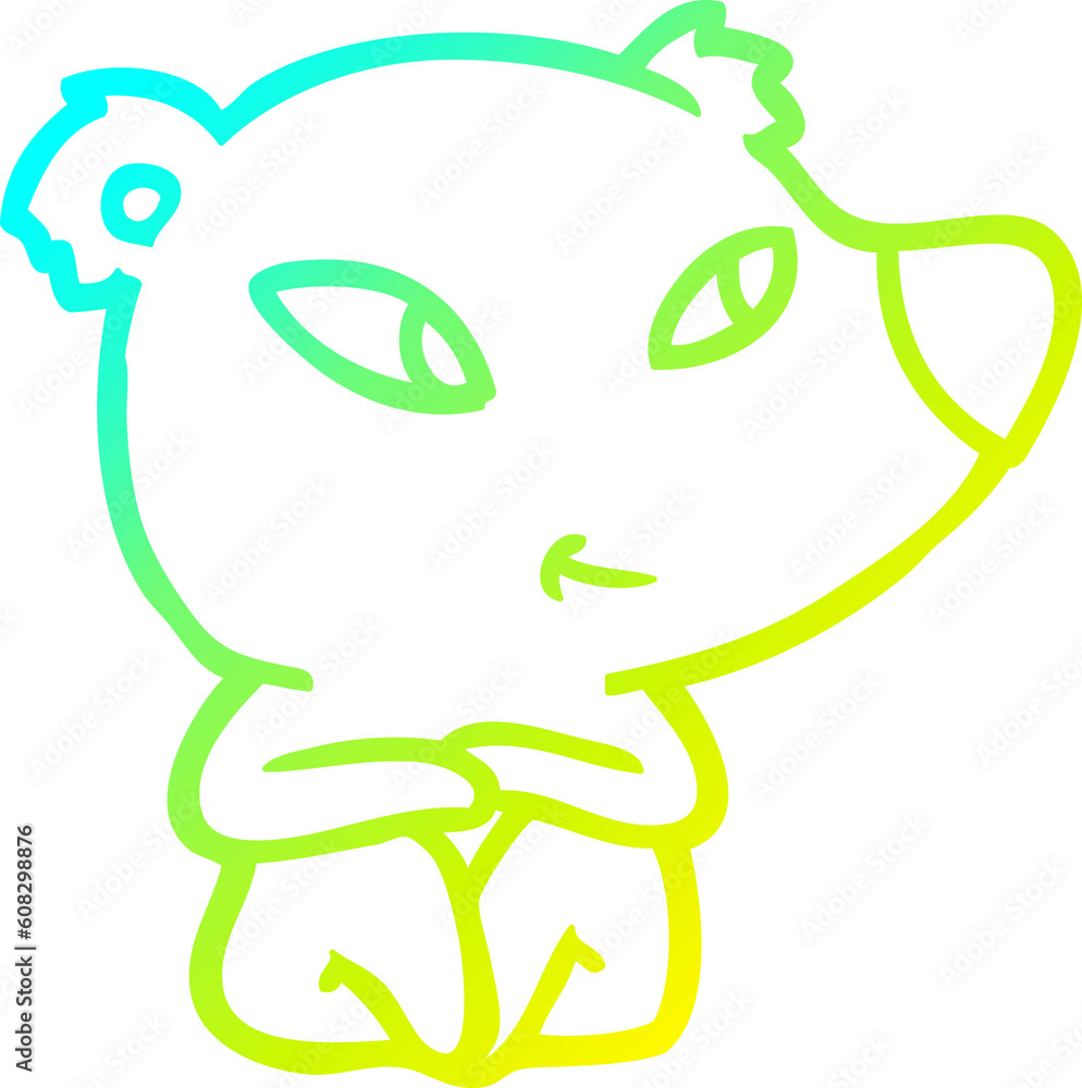 cold gradient line drawing of a cute cartoon bear cold gradient line drawing of a cute cartoon bear