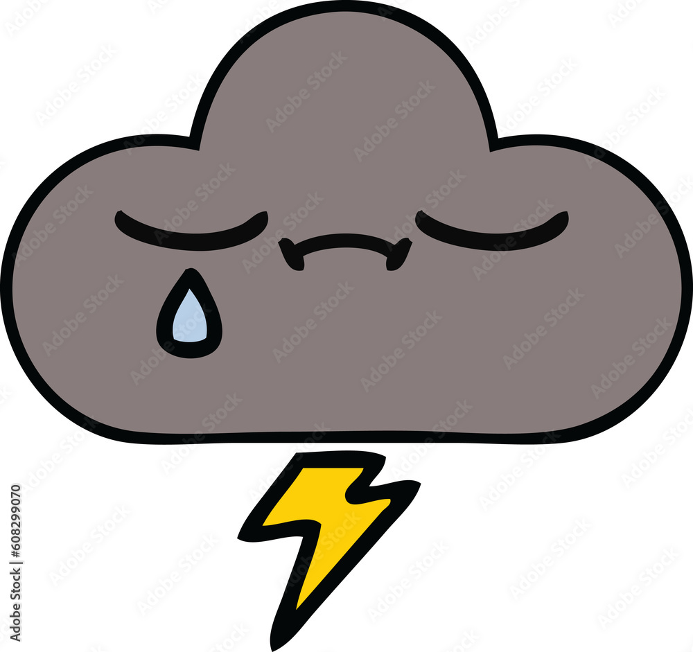 cute cartoon of a storm cloud