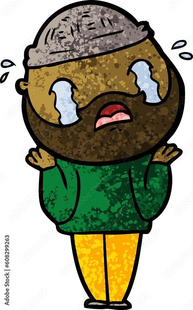 cartoon bearded man crying cartoon bearded man crying