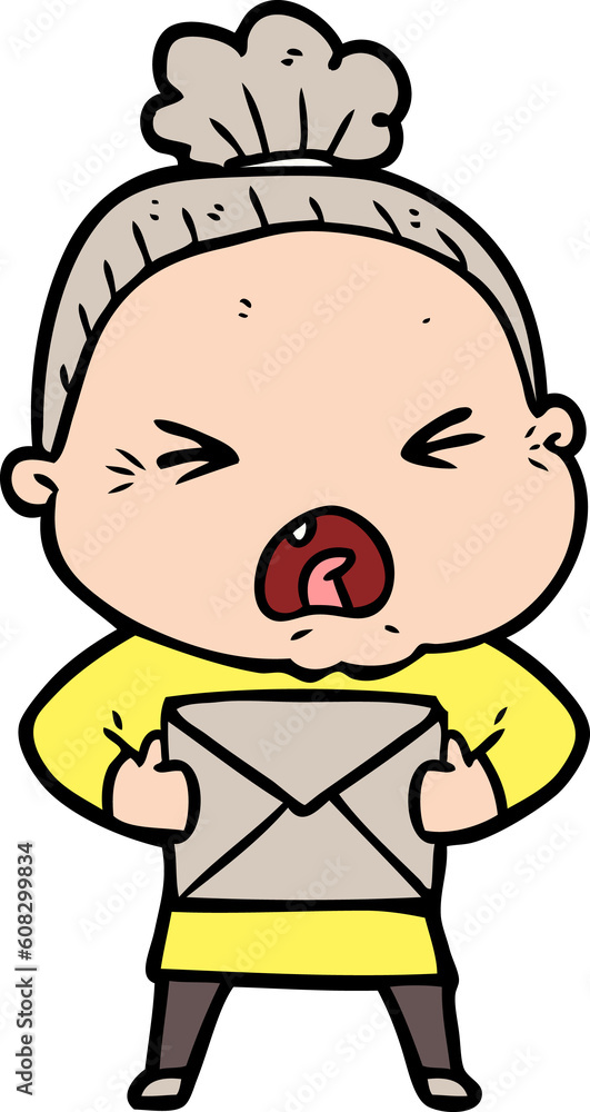 cartoon angry old woman cartoon angry old woman