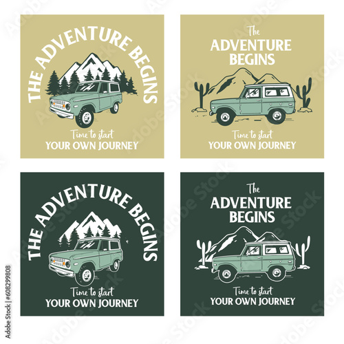 Vintage hipster Jeep Adventure T-Shirt design