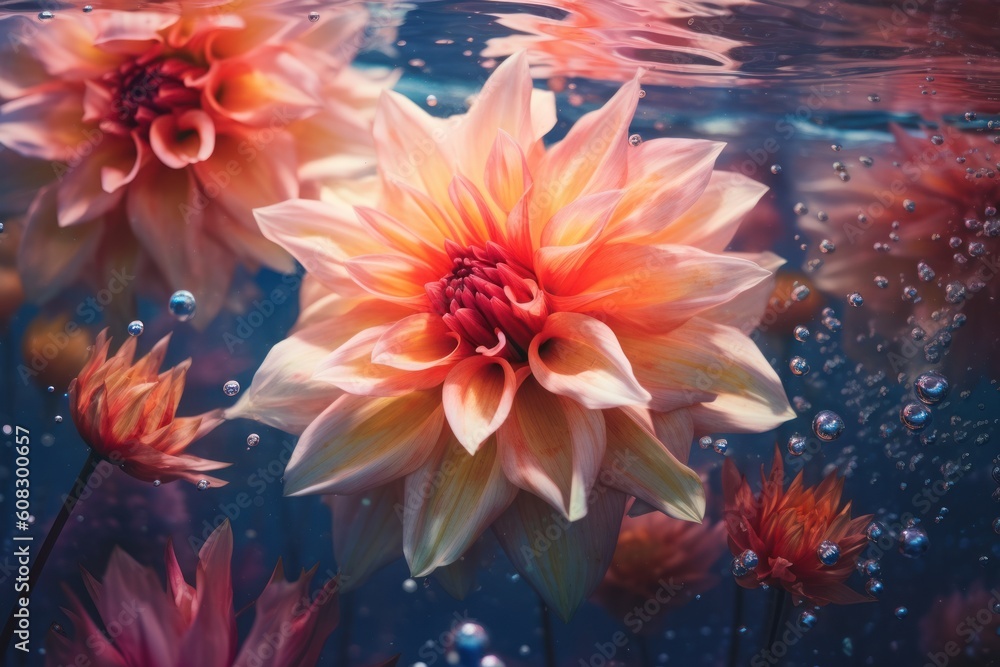 close up view of beautiful flowers underwater, ai tools generated image close up view of beautiful flowers underwater, ai tools generated image