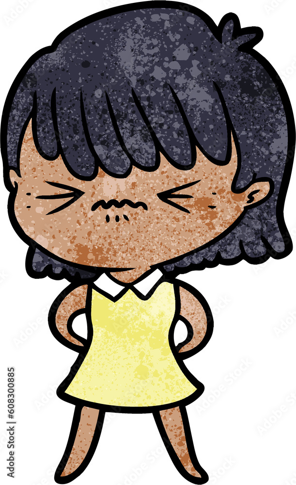 annoyed cartoon girl