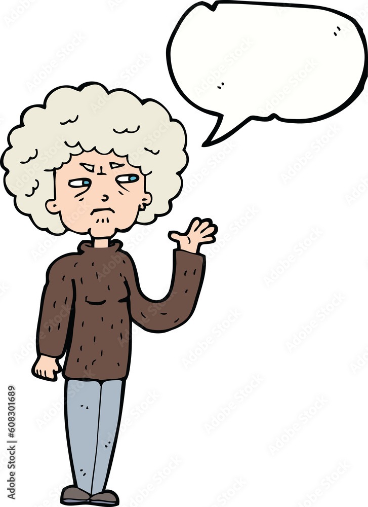 cartoon annoyed old woman waving with speech bubble cartoon annoyed old woman waving with speech bubble