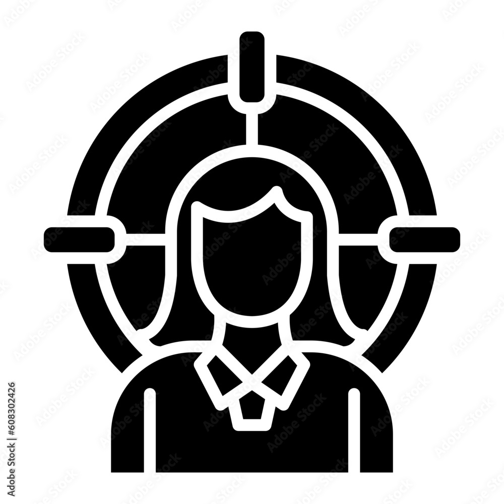 Vector Design Head Hunter Female Icon Style Vector Design Head Hunter Female Icon Style