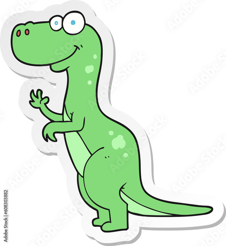 sticker of a cartoon dinosaur