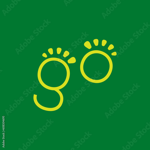 Letter GO food step logo design eco green nature  vector template 