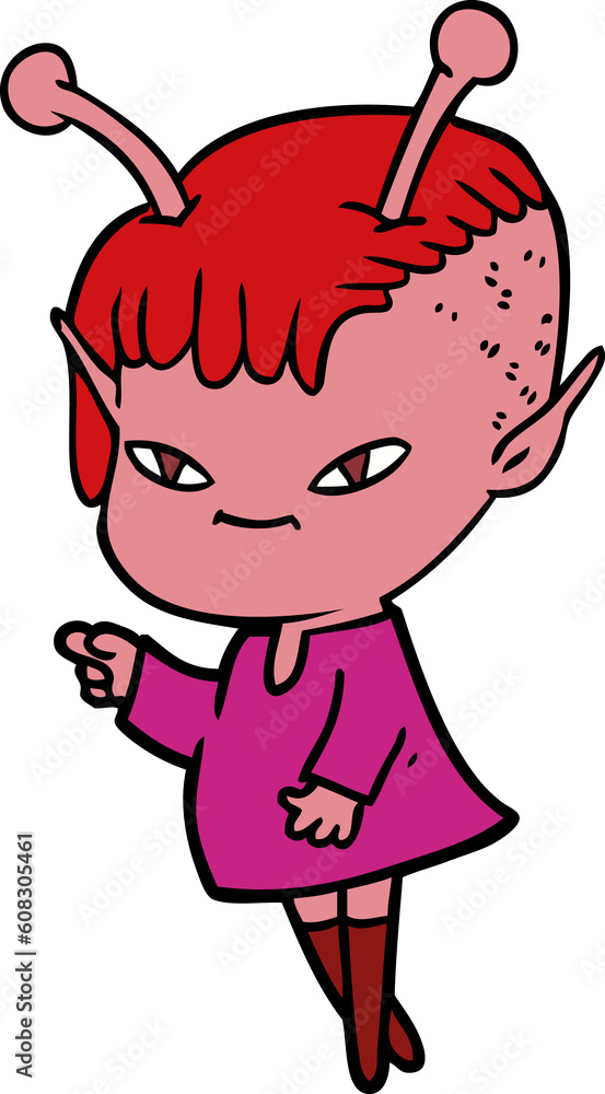 cute cartoon alien girl cute cartoon alien girl