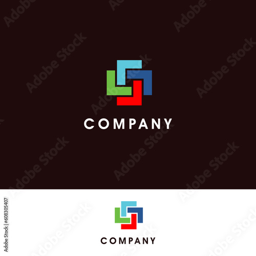 Geometrical  aero direction around color full logo design vector template 