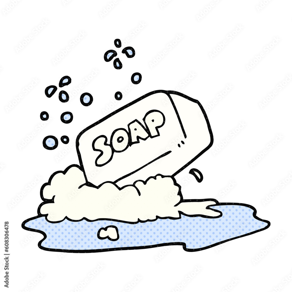 freehand drawn cartoon bar of soap freehand drawn cartoon bar of soap