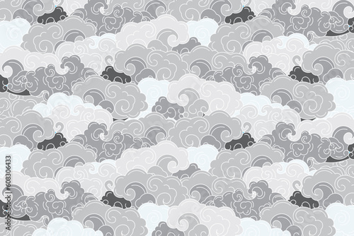 Illustration of the Chinese clouds on background.