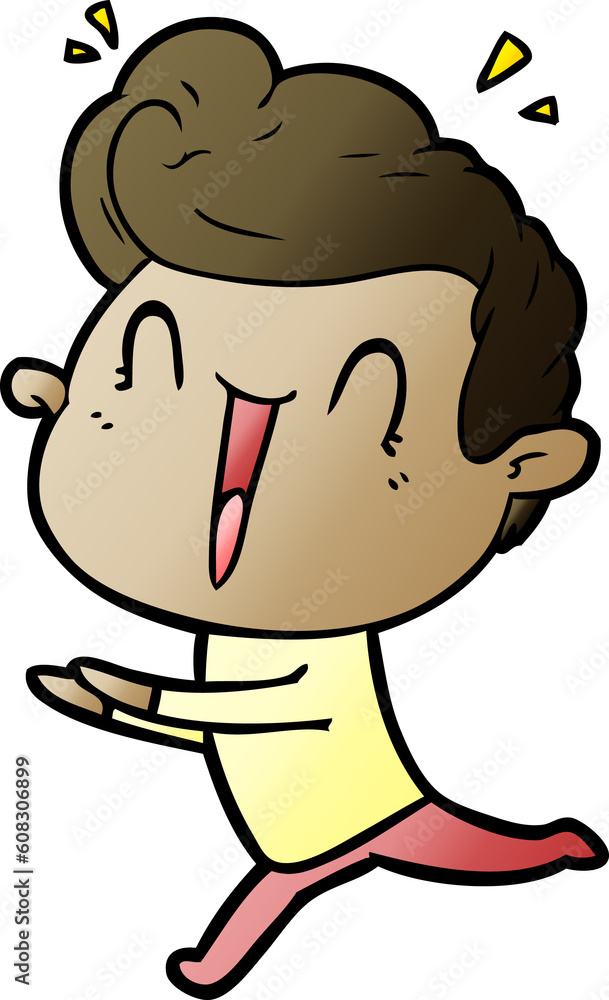 Fototapeta premium cartoon excited man