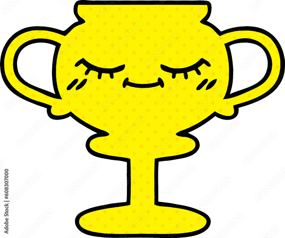 comic book style cartoon of a trophy comic book style cartoon of a trophy