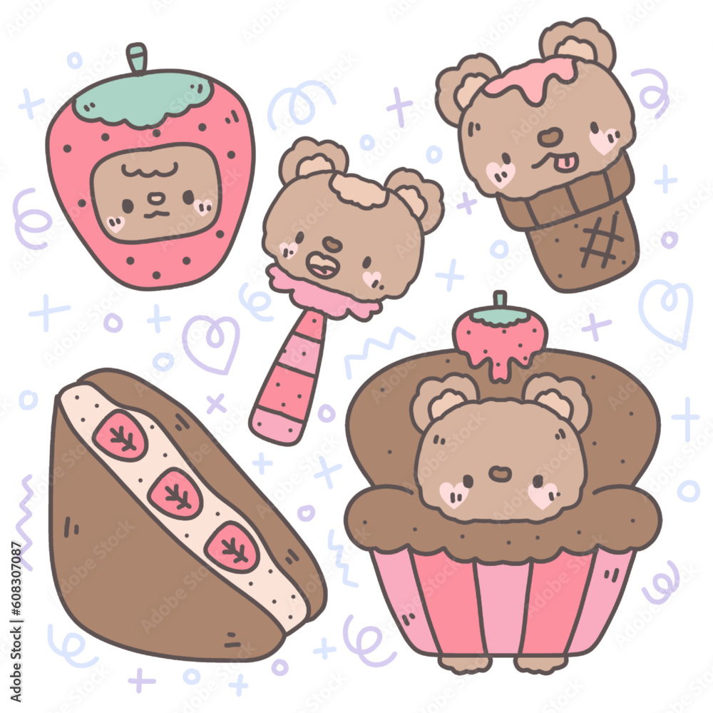Bear cupcakes and bakery in brown earth tones Bear cupcakes and bakery in brown earth tones