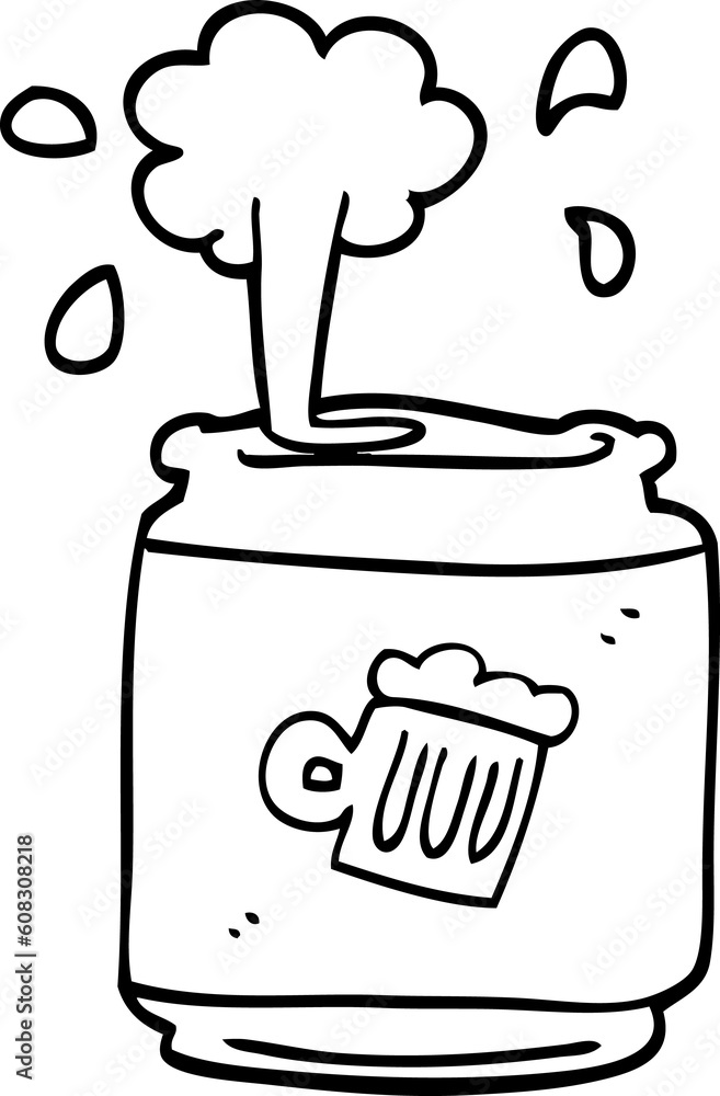 line drawing cartoon of a can of beer line drawing cartoon of a can of beer