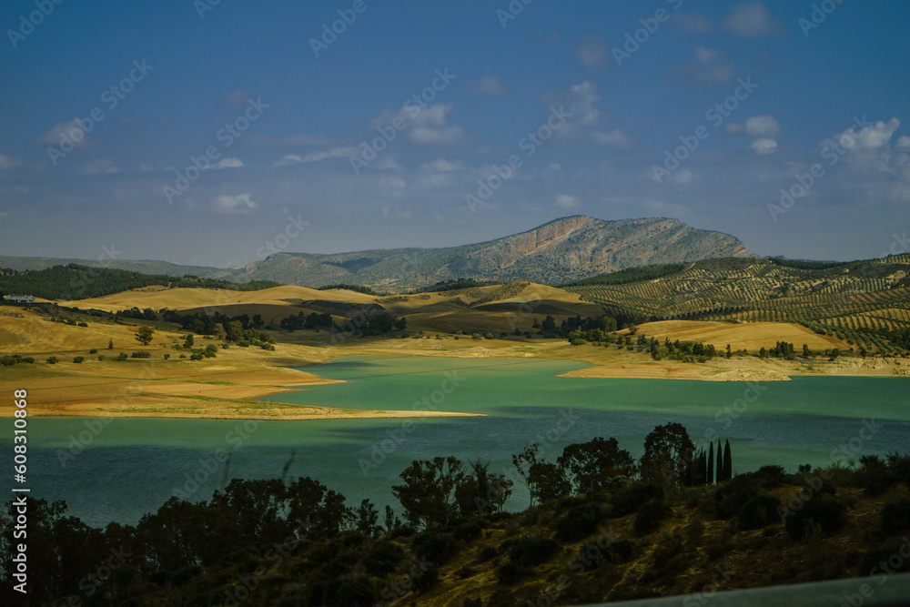 Guadalhorce river in a spring day, Malaga, Spain Guadalhorce river in a spring day, Malaga, Spain