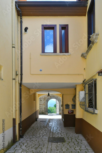 A narrow street in Sant'Angelo dei Lombardi, a small mountain village in the province of Avellino, Italy. © Giambattista