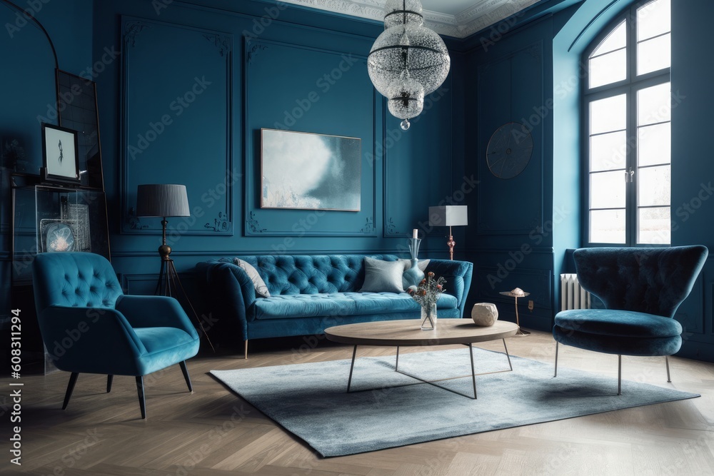Luxurious Elegant Living Room Decor. Generative AI Luxurious Elegant Living Room Decor. Generative AI