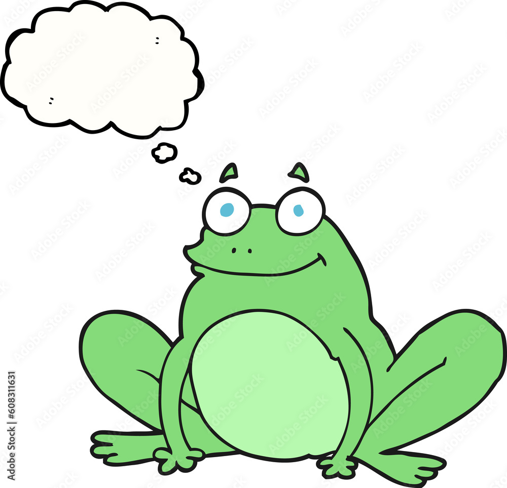 freehand drawn thought bubble cartoon happy frog freehand drawn thought bubble cartoon happy frog