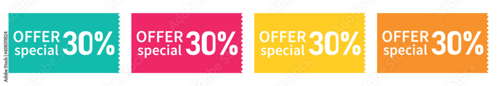 set colorful voucher, special discount, special offer 30% set colorful voucher, special discount, special offer 30%