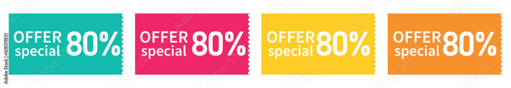 set colorful voucher, special discount, special offer 80% set colorful voucher, special discount, special offer 80%