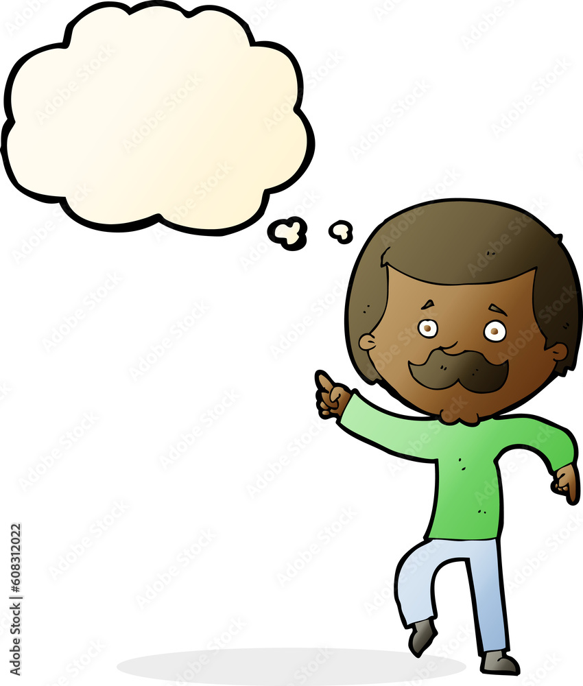 cartoon dancing dad with thought bubble cartoon dancing dad with thought bubble