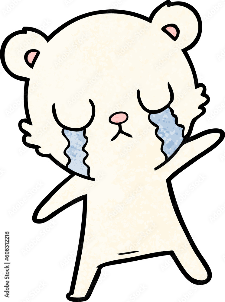 Fototapeta premium crying polar bear cartoon