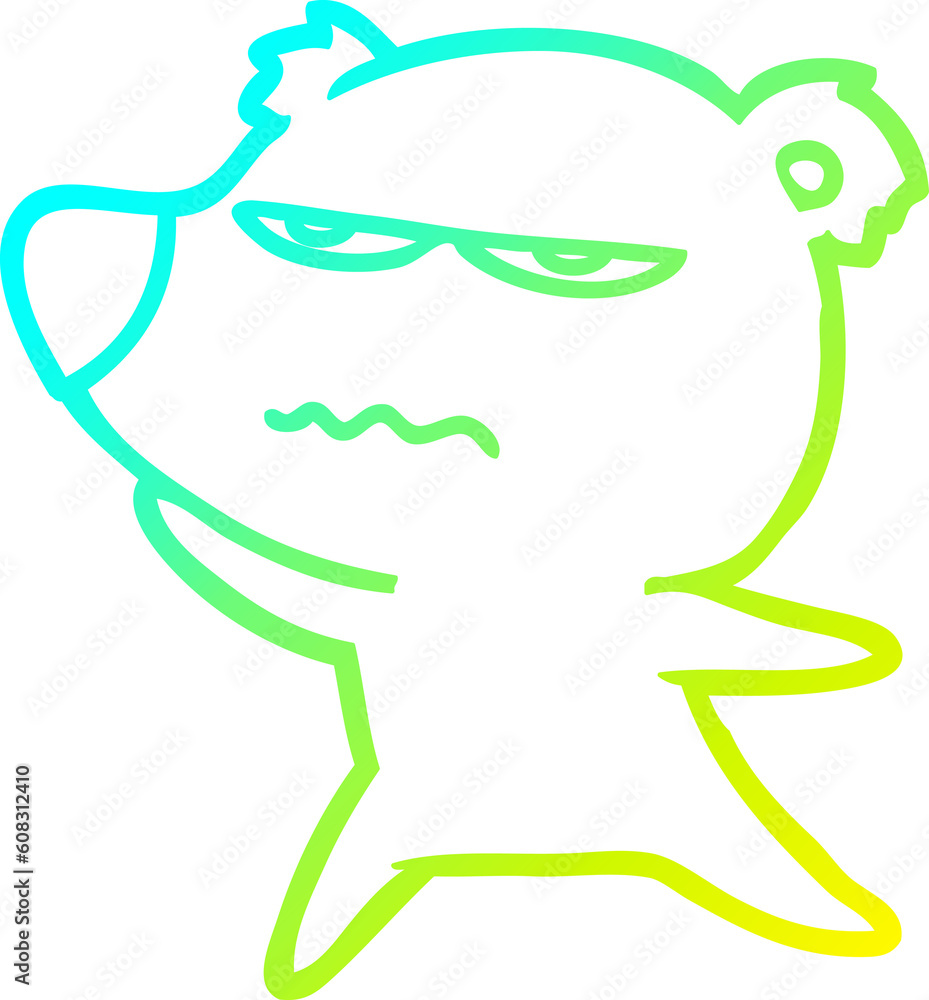 cold gradient line drawing of a angry bear cartoon cold gradient line drawing of a angry bear cartoon