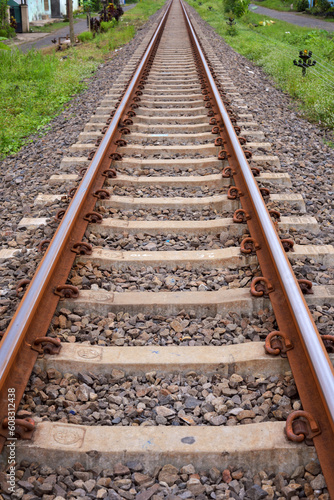 railroad tracks in the countryside