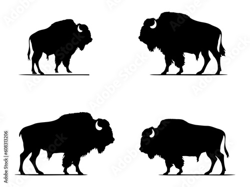 Bison Silhouette black color vector