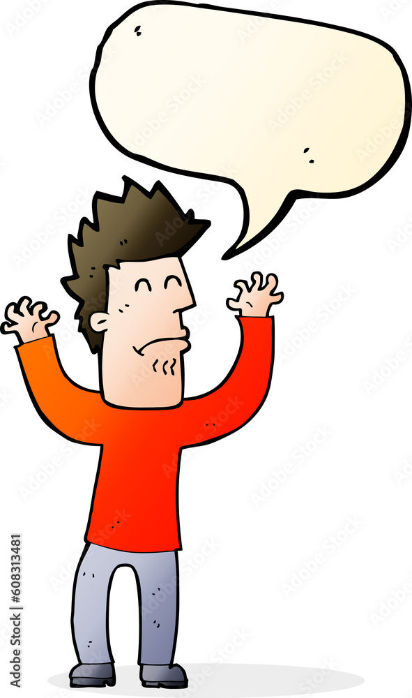 cartoon stressed man with speech bubble cartoon stressed man with speech bubble