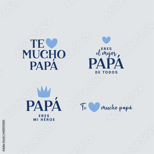 Feliz Dia dos Pais. Conjunto de emblemas. Badges