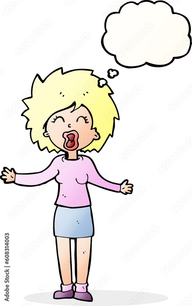 cartoon loud woman with thought bubble cartoon loud woman with thought bubble