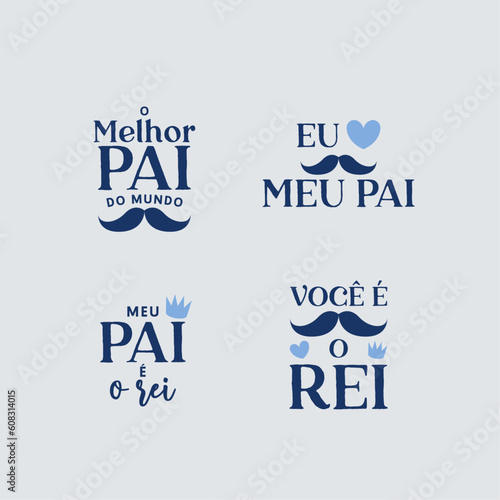 Feliz Dia dos Pais. Conjunto de emblemas. Badges