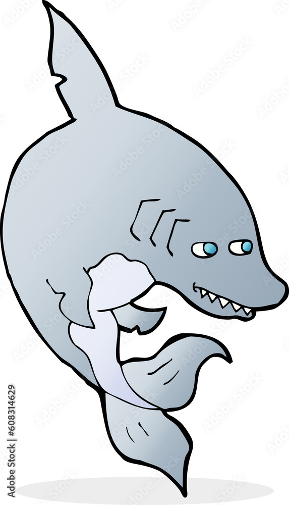 Fototapeta premium funny cartoon shark