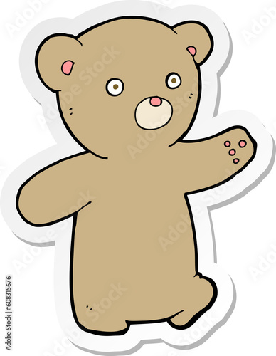 sticker of a cartoon teddy bear