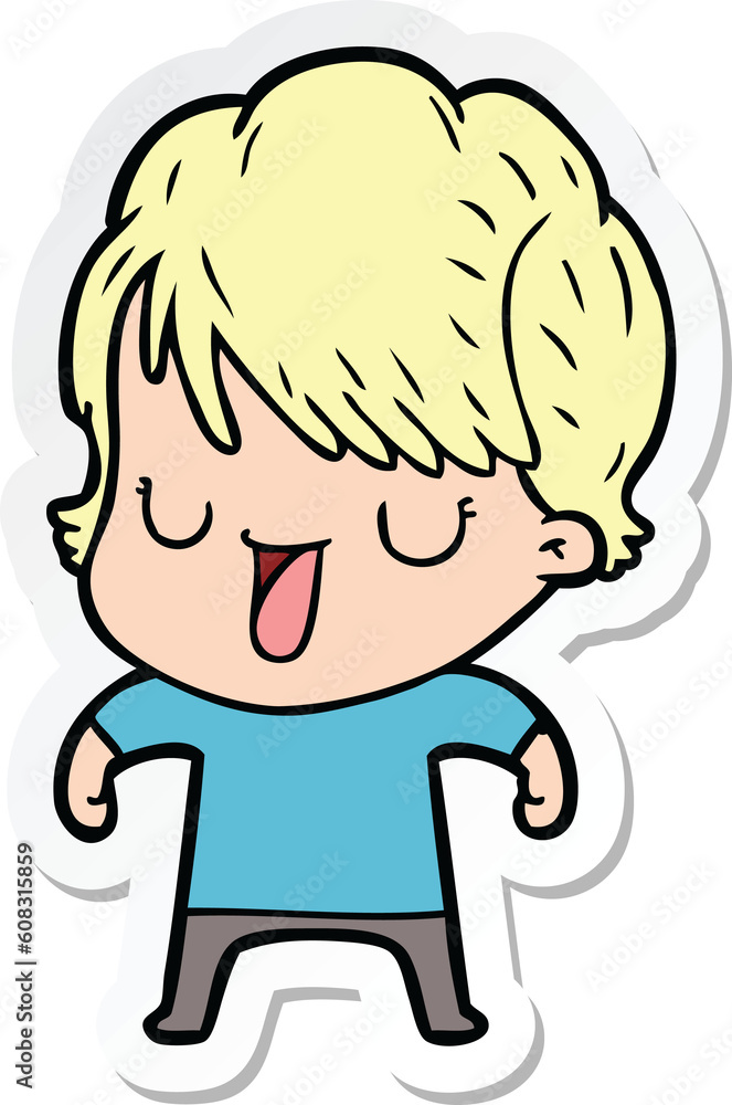 sticker of a cartoon woman talking sticker of a cartoon woman talking