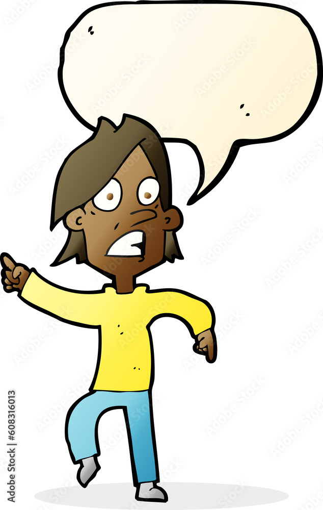 cartoon worried man pointing with speech bubble cartoon worried man pointing with speech bubble