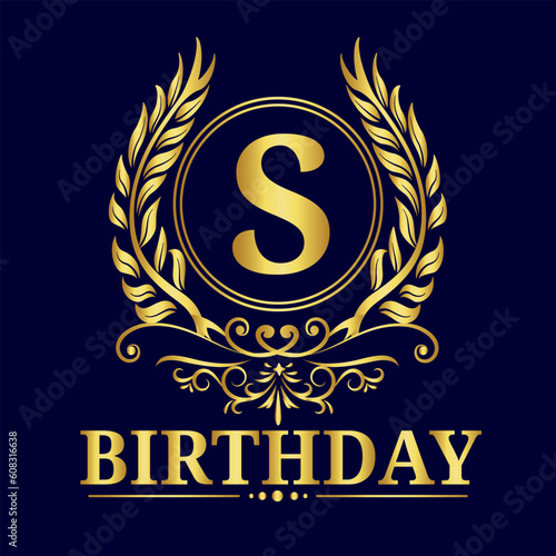 Letter S Alphabet  Golden Letter S Luxury Gold Alphabet Vector Design  A to Z Design Illustrations  Birthday boy or girl with names starting with the letter S