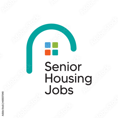 Senior Care & Housing Logo Template – Jobs, Hospitality & Assisted Living Brand Identity