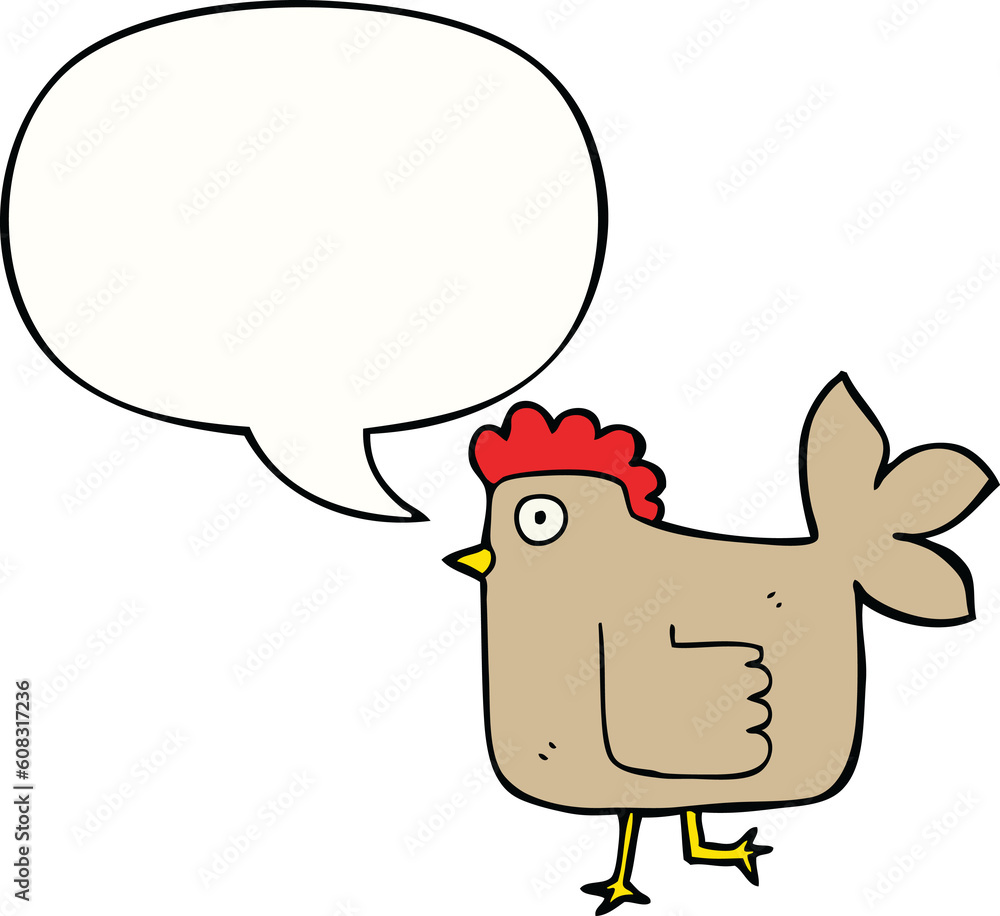 cartoon chicken with speech bubble cartoon chicken with speech bubble