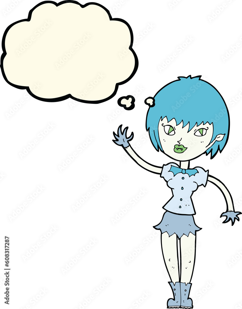 cartoon vampire girl with thought bubble cartoon vampire girl with thought bubble
